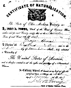 Naturalization record, George Anson. Click to enlarge.